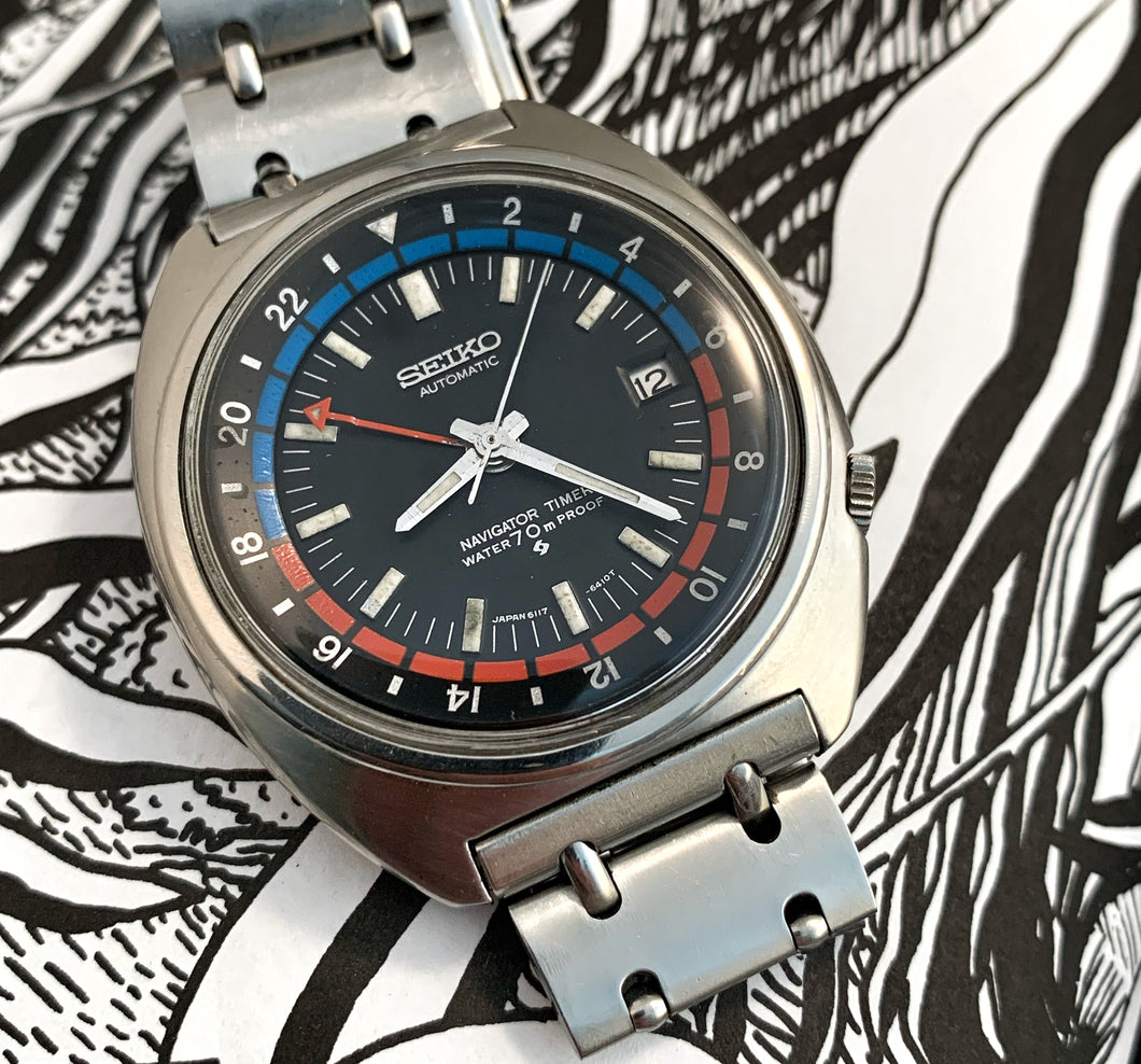 SPORTY~DEC 1969 SEIKO NAVIGATOR 6117-6410 GMT 