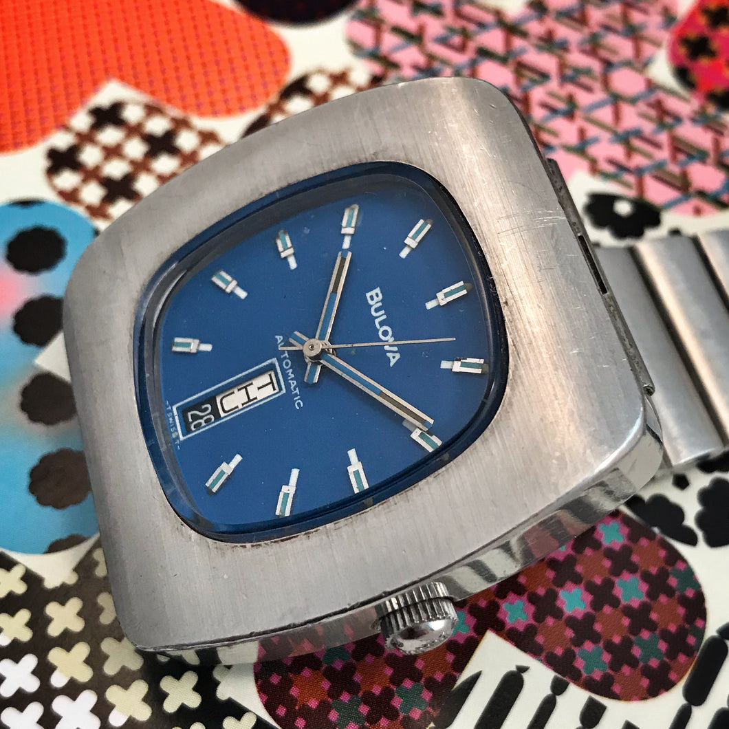 BLUBLOCKER~1973 BULOVA JET STAR TV SCREEN~ORIGINAL BRACELET – RETROWATCHGUY