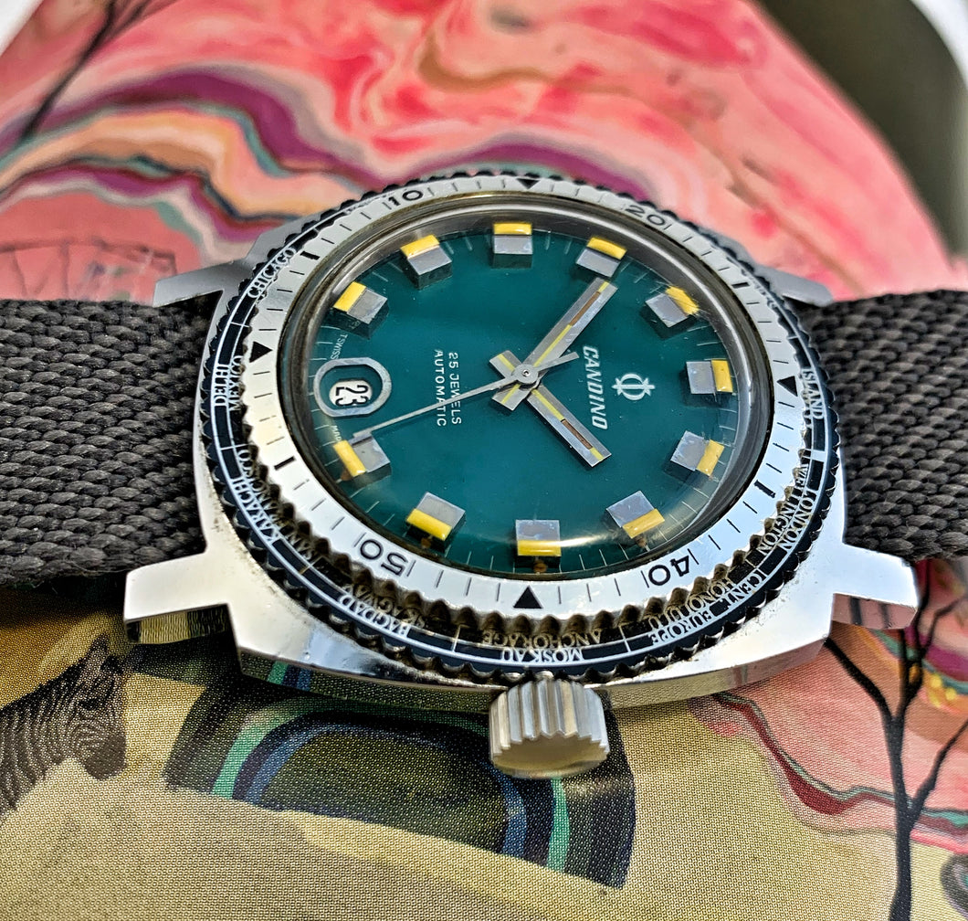 SUNNY~60s CANDINO DUAL BEZEL WORLD-TIMER DIVER – RETROWATCHGUY