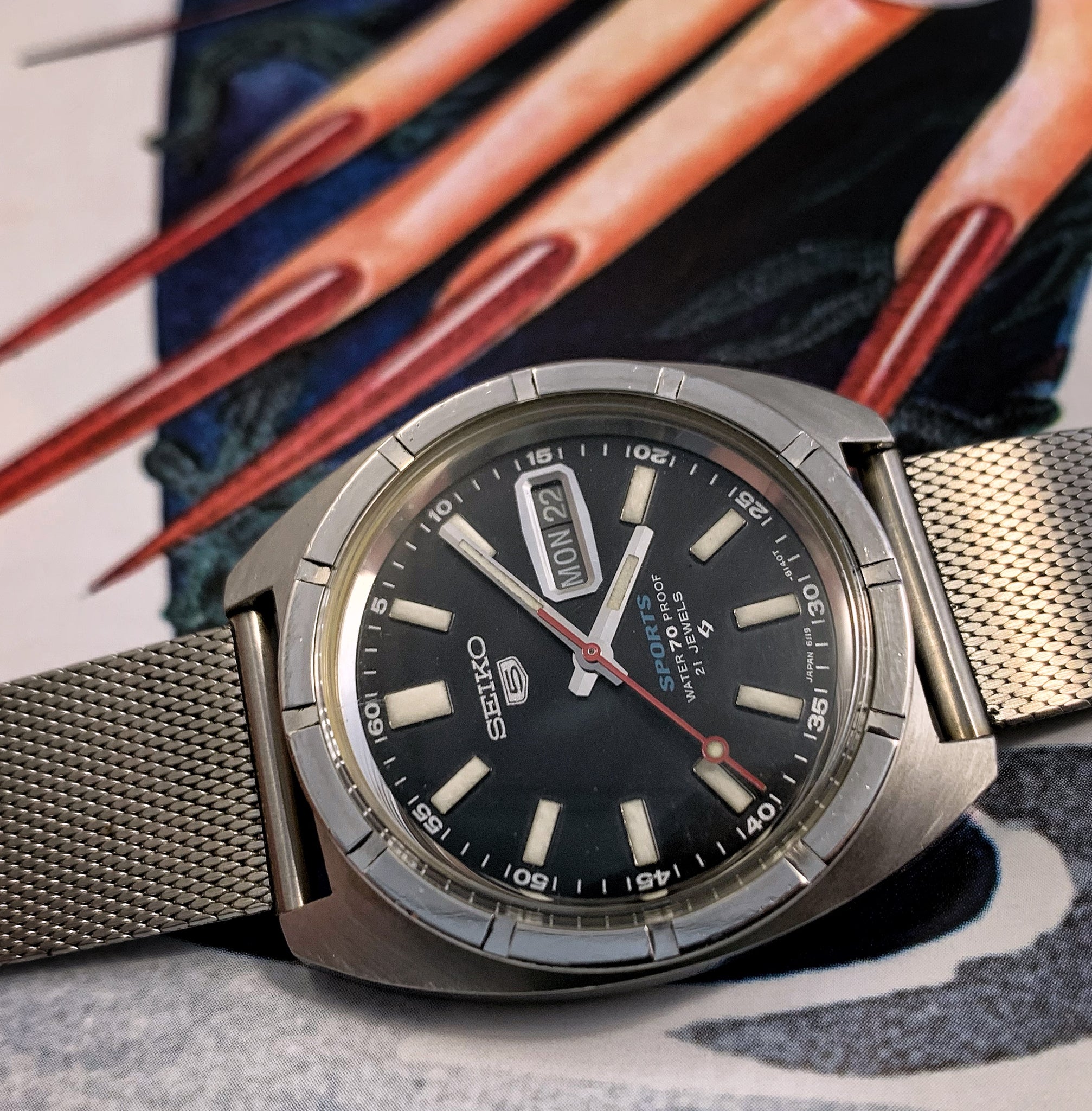 SHARP~FEB 1968 SEIKO 5 6119-8040 PROOF AUTOMATIC – RETROWATCHGUY