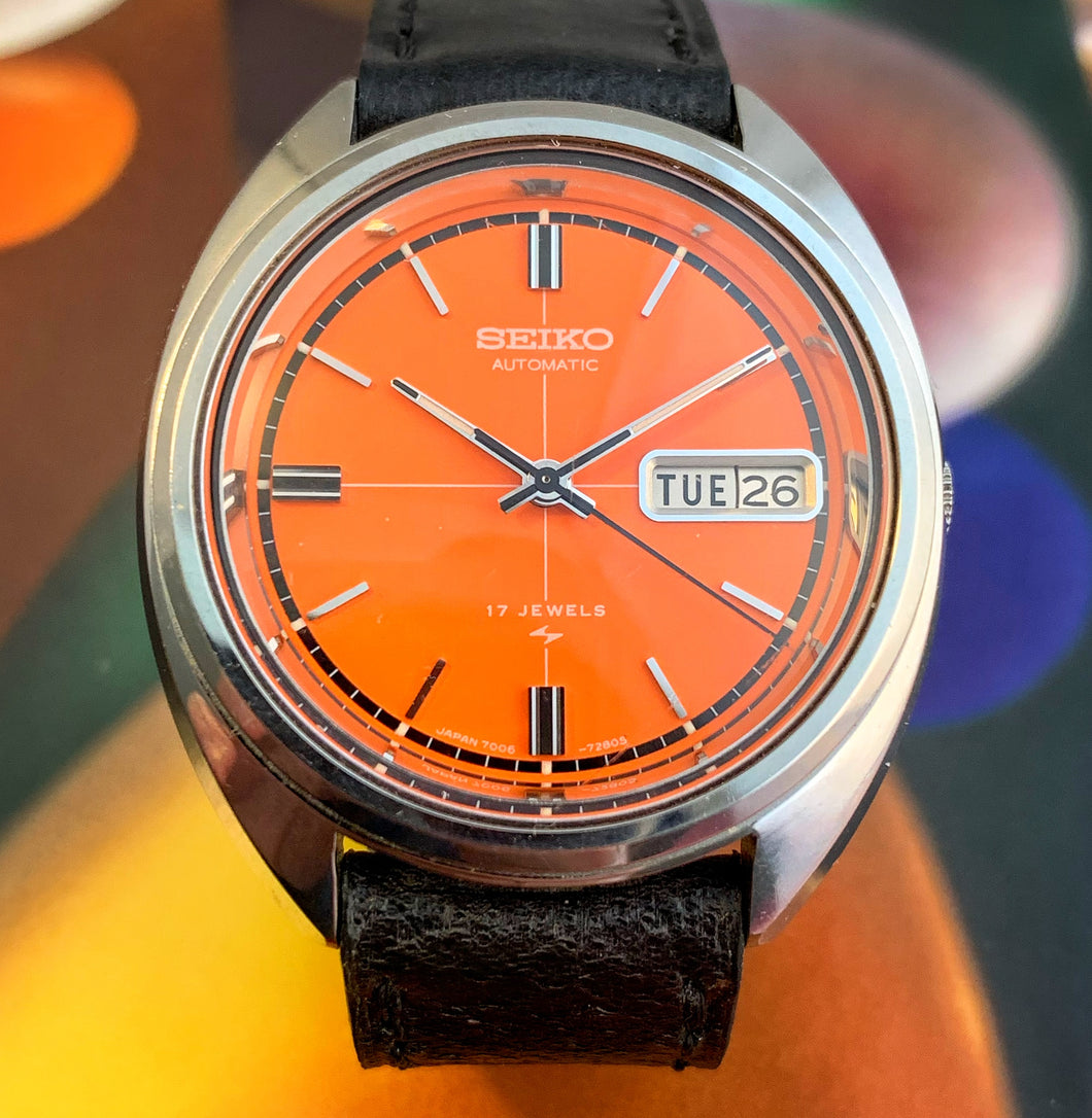 ORANGE CRUSH~JUNE 1973 SEIKO 7006-7169 AUTOMATIC – RETROWATCHGUY