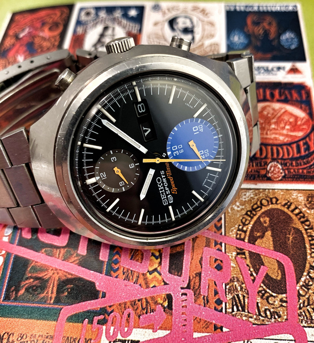 STUNNING~JUNE 1972 SEIKO TOKEI ZARA 6138-0020 SPEEDTIMER – RETROWATCHGUY