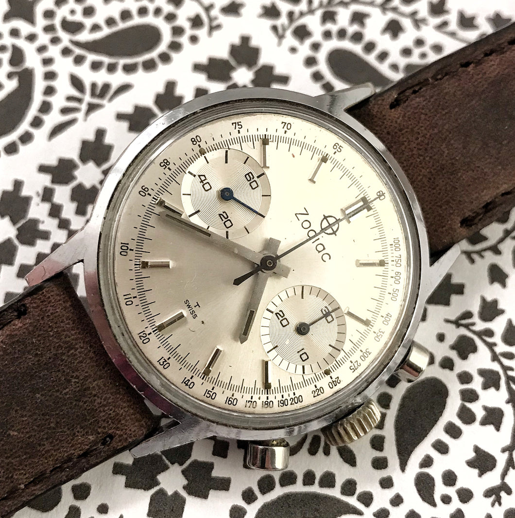 CLASSY~1960s ZODIAC CARRERA VALJOUX 7730 CHRONOGRAPH – RETROWATCHGUY