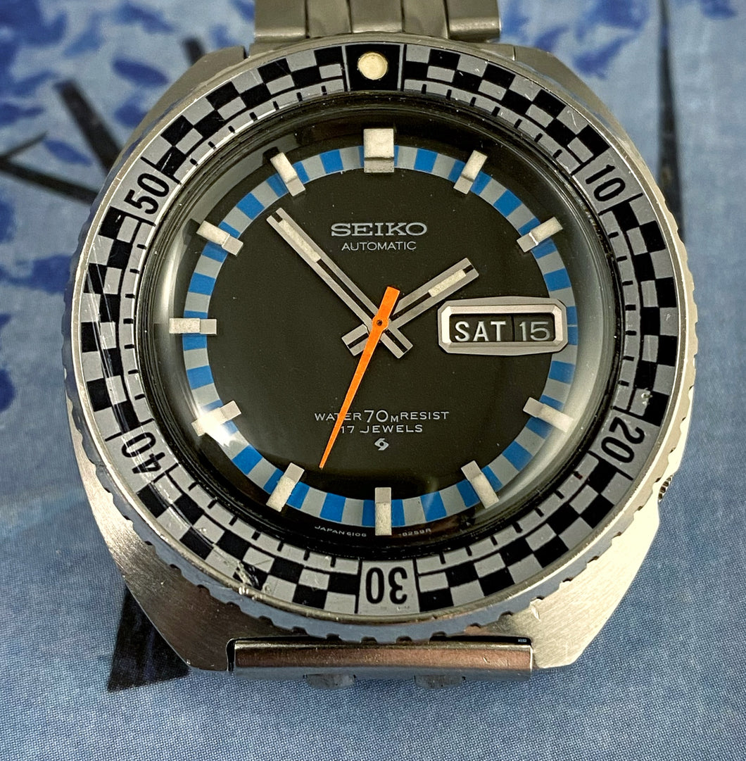 RACY~1972 SEIKO 6106-8227 RALLY DIVER – RETROWATCHGUY