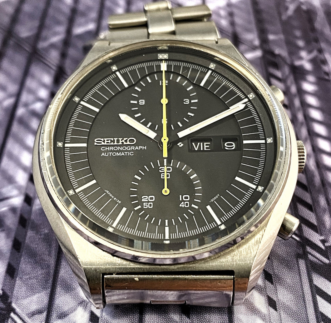 SHARP~JULY 1972 SEIKO 6138-3009 JUMBO CHRONOGRAPH – RETROWATCHGUY