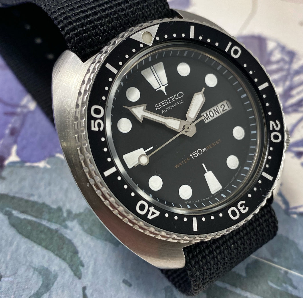 CRISP~NEAR MINT 1987 Seiko 6309-7049 Turtle – RETROWATCHGUY