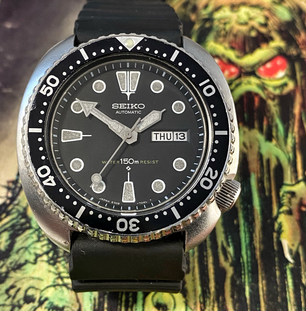 SUBLIME~AUGUST 1980 SEIKO 6309-7049 CLASSIC TURTLE DIVER – RETROWATCHGUY