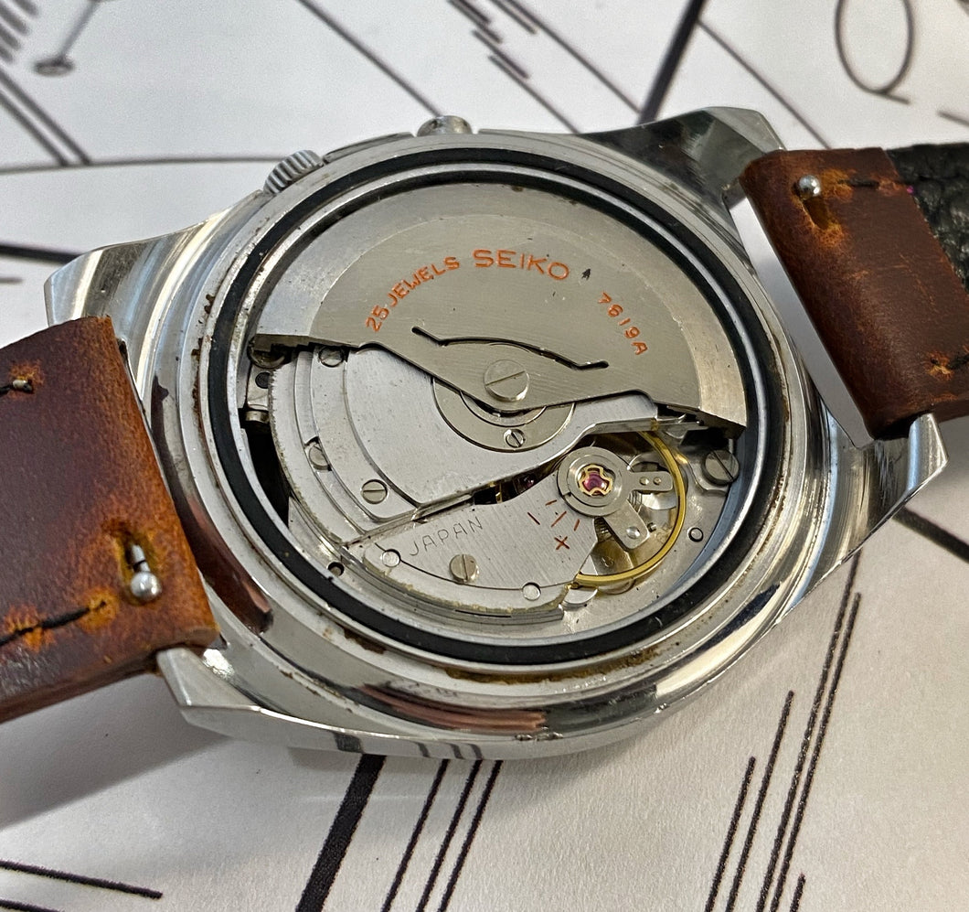 GNARLY~NEAR MINT 1966 SEIKO SPORTSMATIC DELUXE 7619-9040 – RETROWATCHGUY