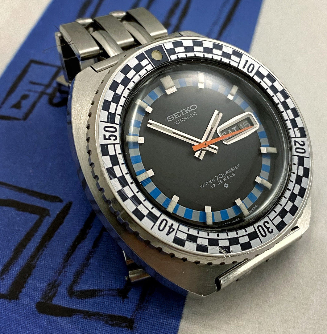 RACY~1972 SEIKO 6106-8227 RALLY DIVER – RETROWATCHGUY