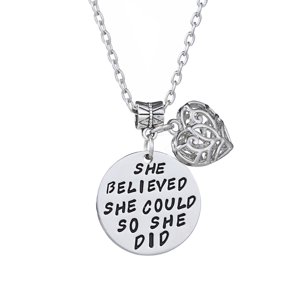 She Believed She Could So She Did Necklace – Gratitude and Graces