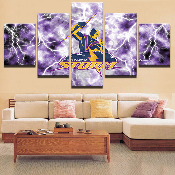 5 Panel Minnesota Vikings Wall Art Cheap For Living Room Wall