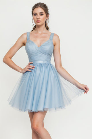 short light blue bridesmaid dresses