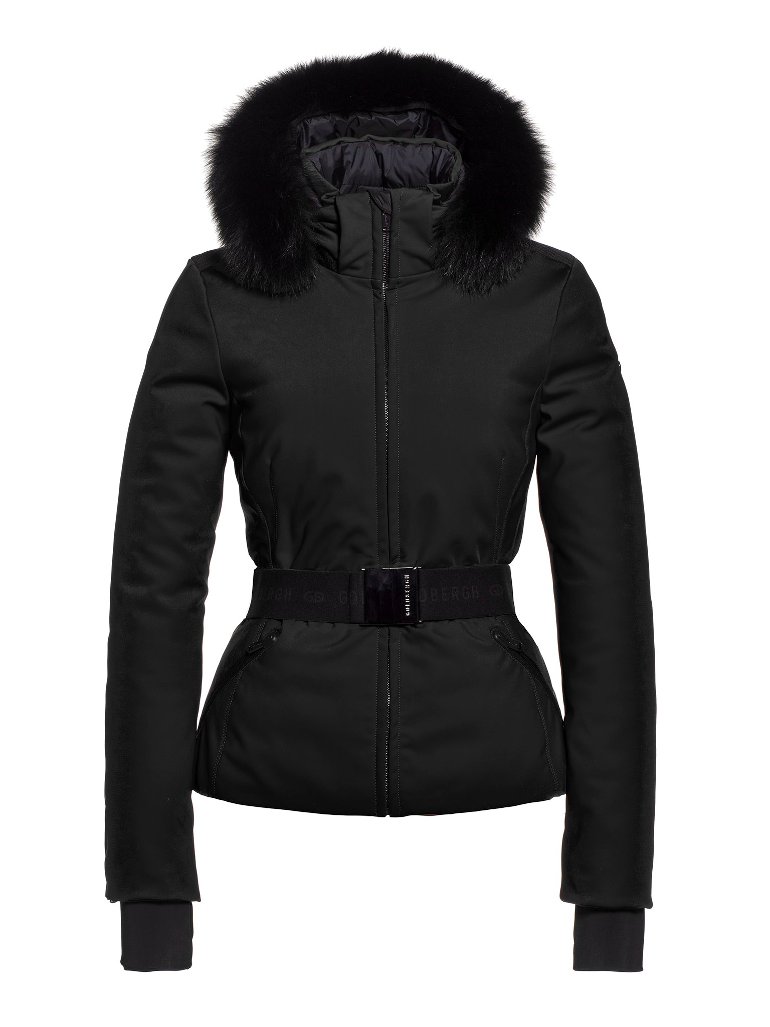 ladies ski jacket fur hood