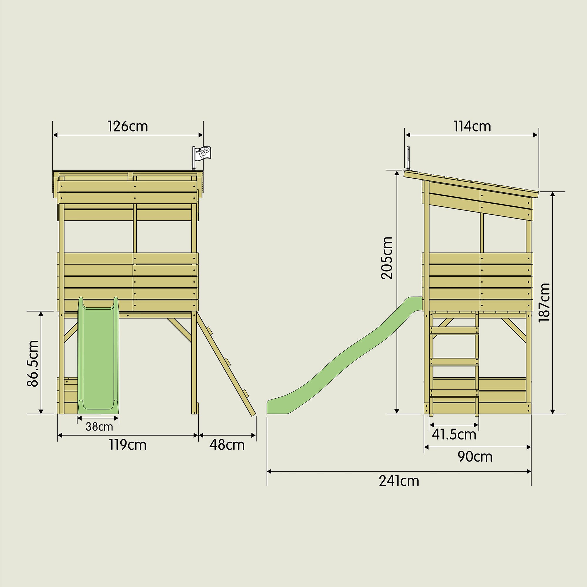 tp treetops wooden tower playhouse