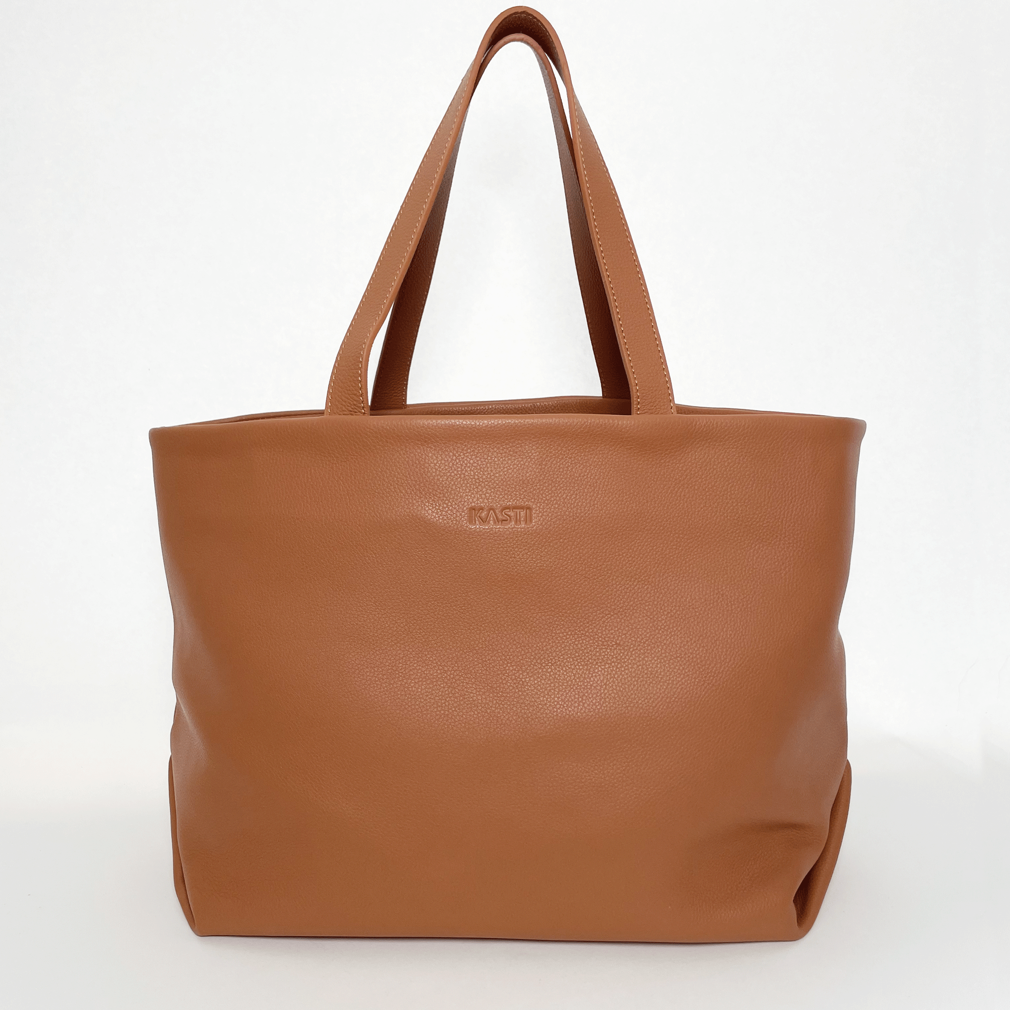 TOTE BUCKET LARGE - GRAIN LEATHER ALMOND