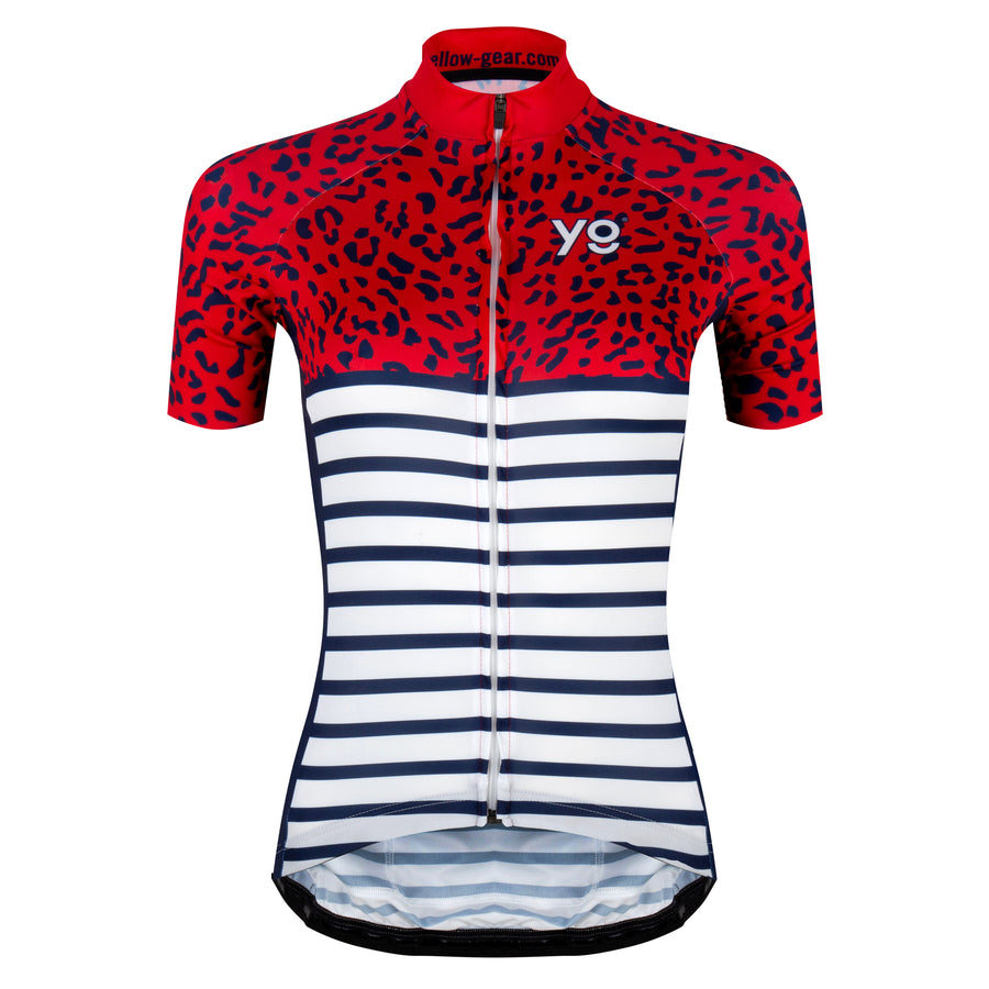 striped cycling jersey