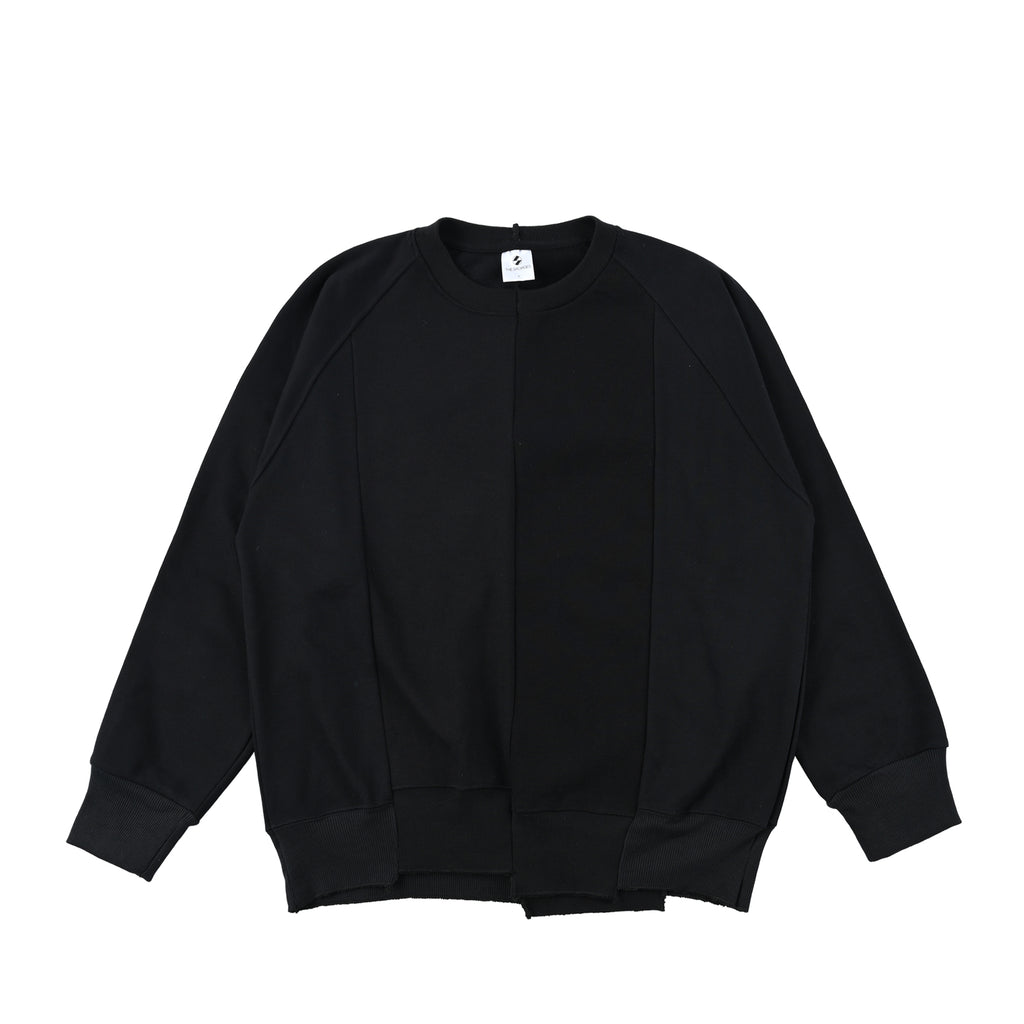 The Salvages 'Sublime' Reconstructed Raglan Sweatshirt in Black