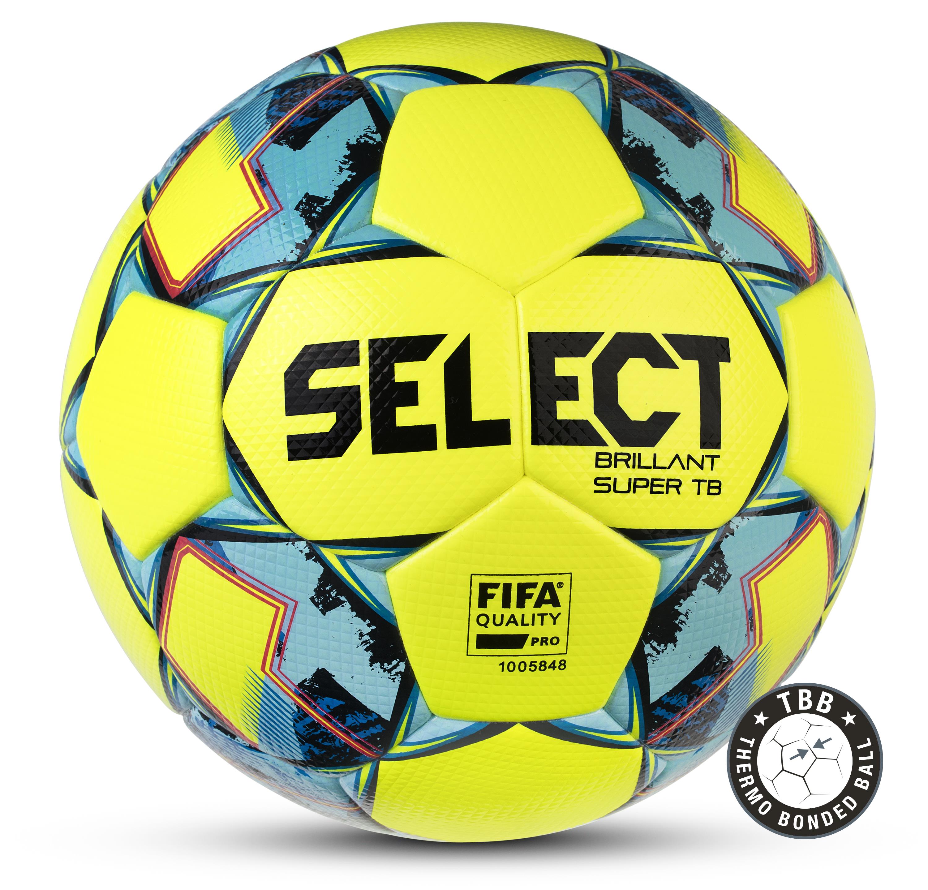 Select voetbal Brilliant Super Tb fluogeel wedstrijdbal maat 5 –