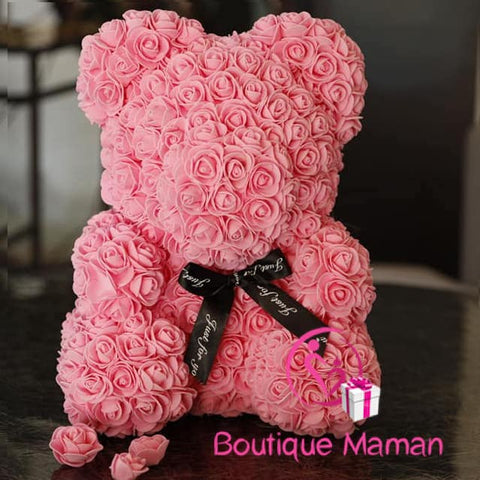 cadeau femme- ourson en roses