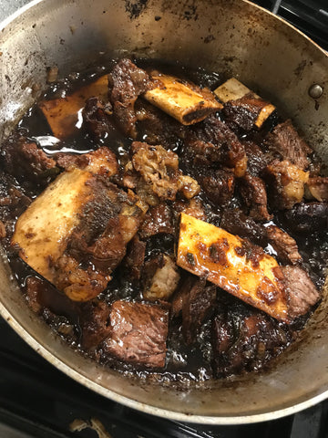 grass-fed braised short ribs two hours in