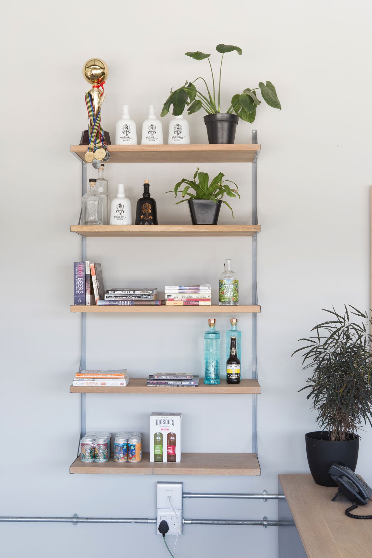 Library Shelves in Oak and Grey - Pedersen Lennard