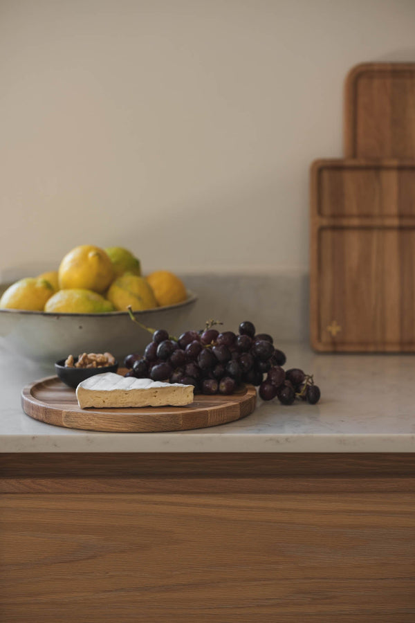 Strata Round Wooden Tray