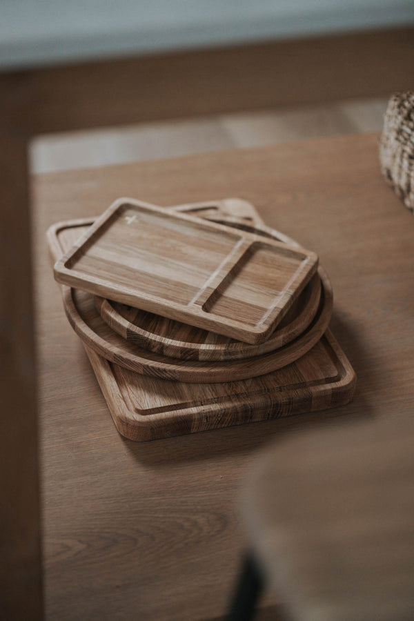 Strata Round Wooden Tray - In Stock