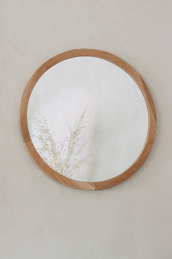 Round Timber Mirror