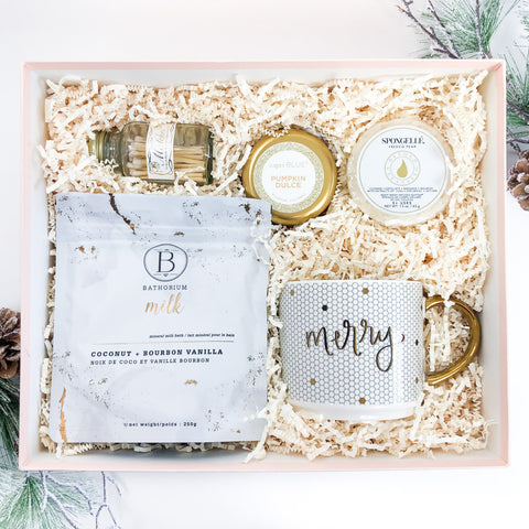 White Christmas Holiday Curated Gift Box from Luxe & Bloom