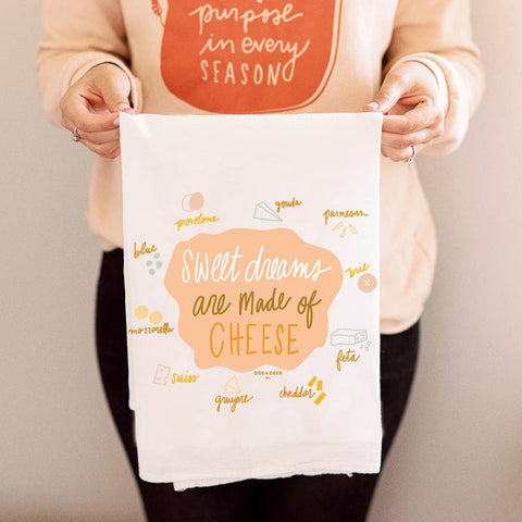 Sweet Dreams Are Made Of Cheese Kitchen Towel - Luxe & Bloom