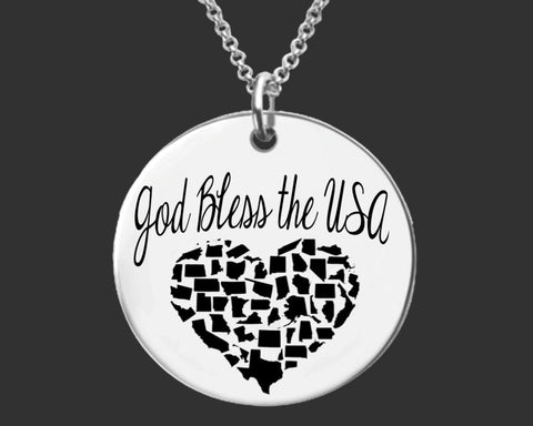 God Bless the USA Necklace