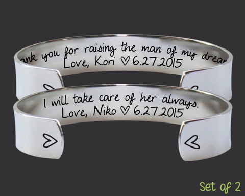 Mother in law cuff bracelet set