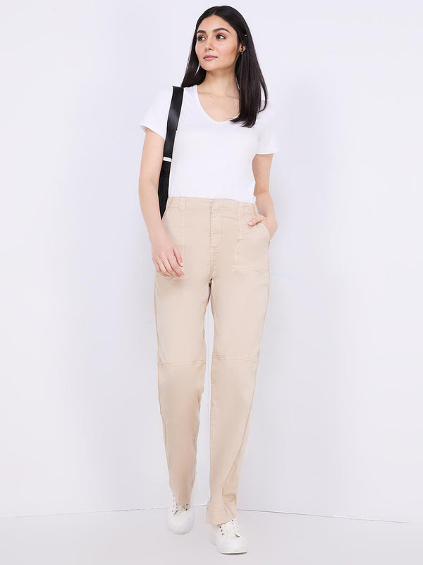  SDCVRE straight trousers Summer Women Pants Fashion  Ankle-Length High Waist Korean Harem Pants Causal Office Ladies Trousers  new,Beige,S : Clothing, Shoes & Jewelry