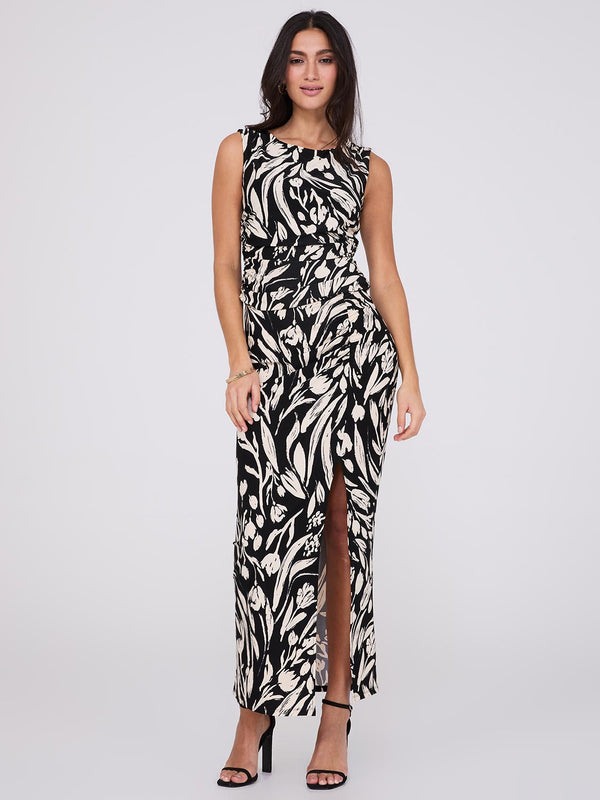 Side Slit Leopard Print Maxi Dress — YELLOW SUB TRADING