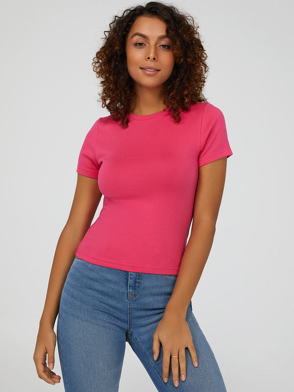 Zelos Curvy Tee Shirt Womens Size 2X Pink Tie Dye Short Sleeves Activewear