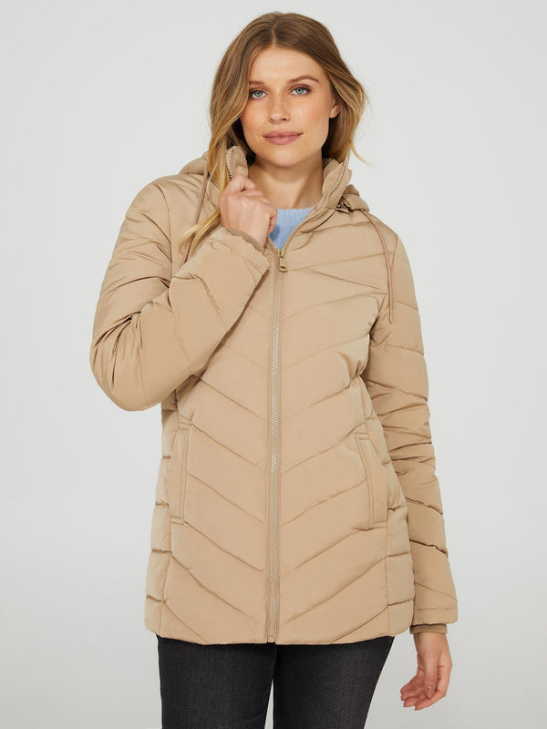 JAC JOSSA KHAKI LONGLINE PUFFER JACKET  Puffer coat outfit, Puffer jacket  women, Sleeveless puffer