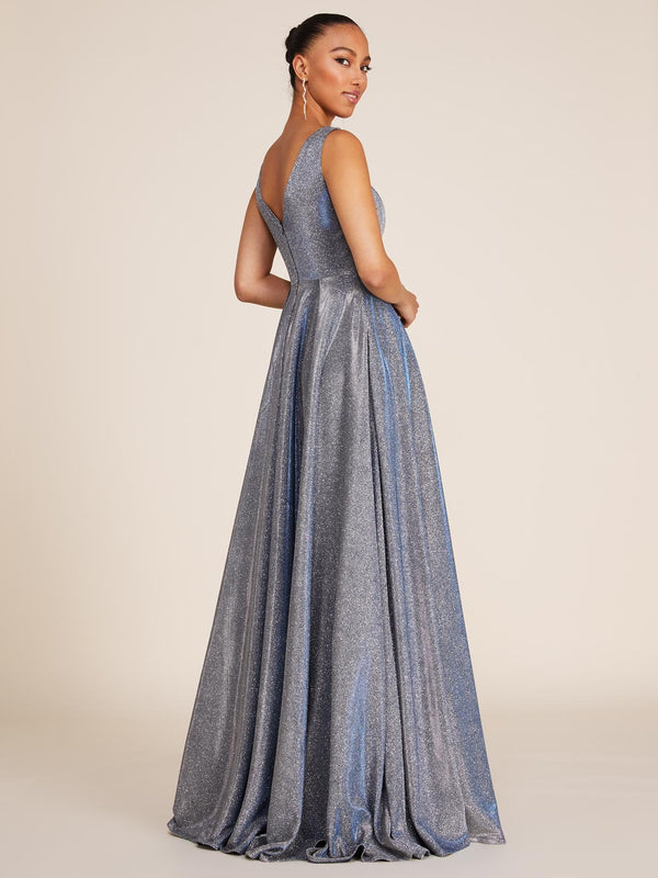 Isadora Glitter Maxi Dress, Dusty Blue – North & Main Clothing Company