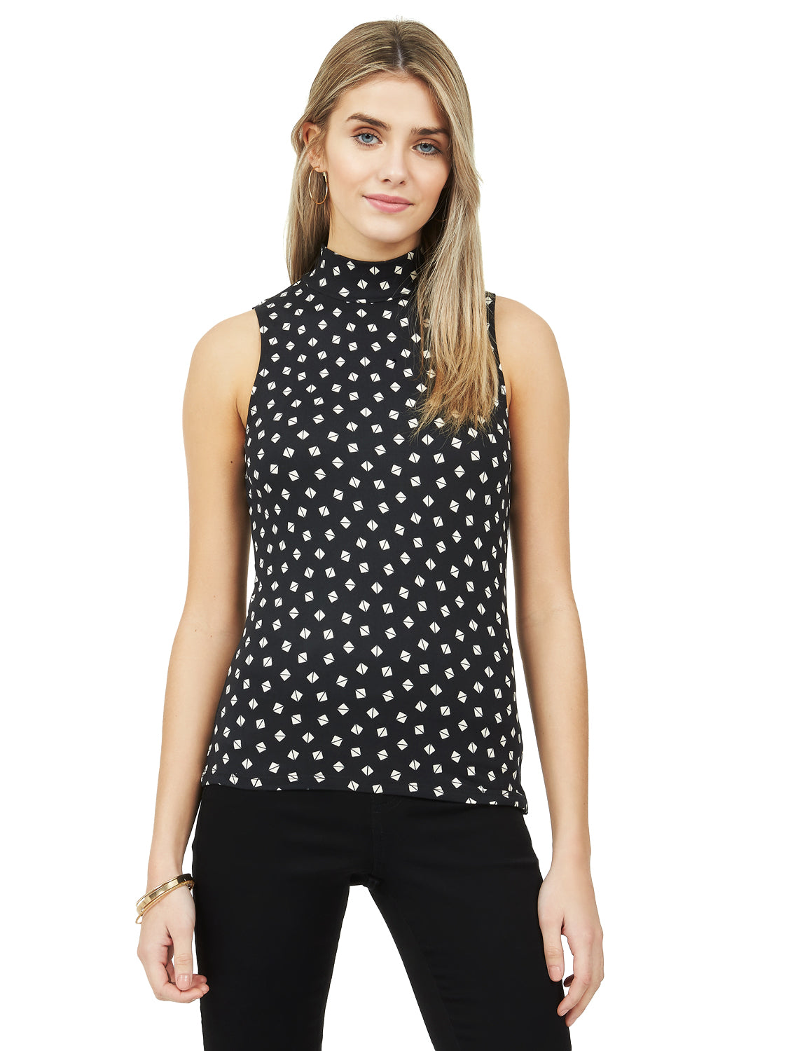 modern designer mock neck tank