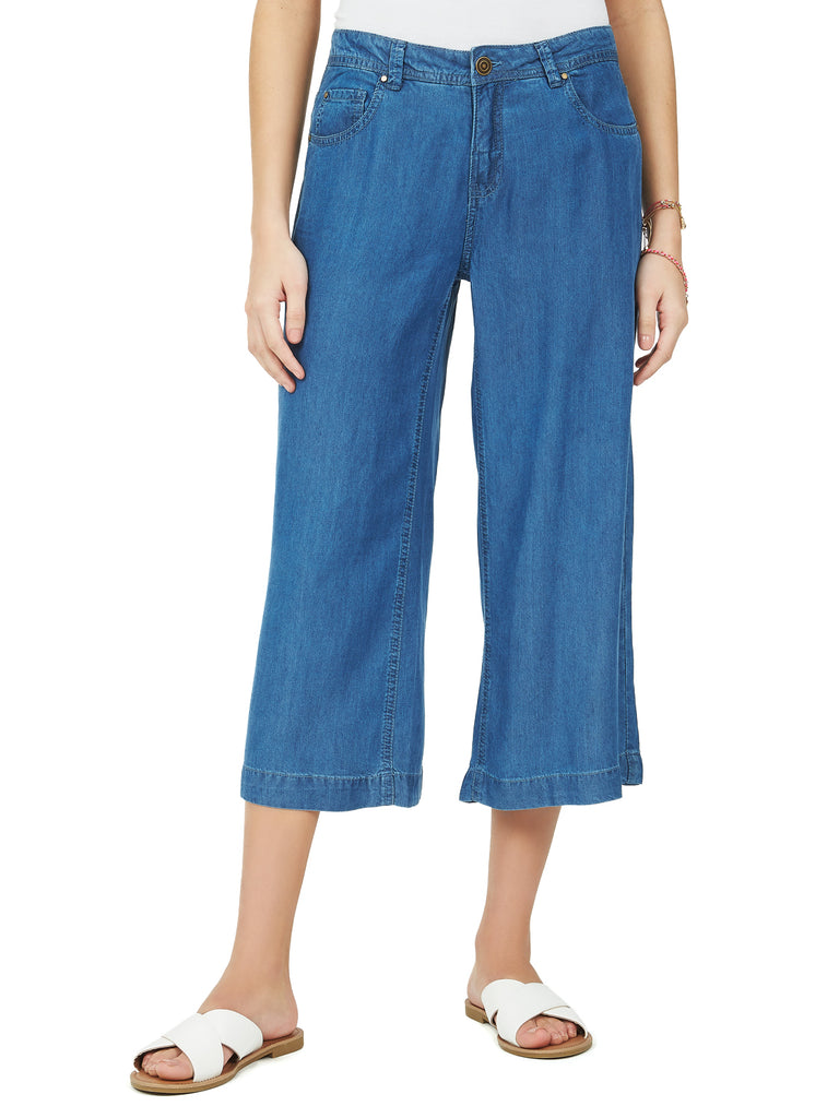 Denim Gaucho Pants