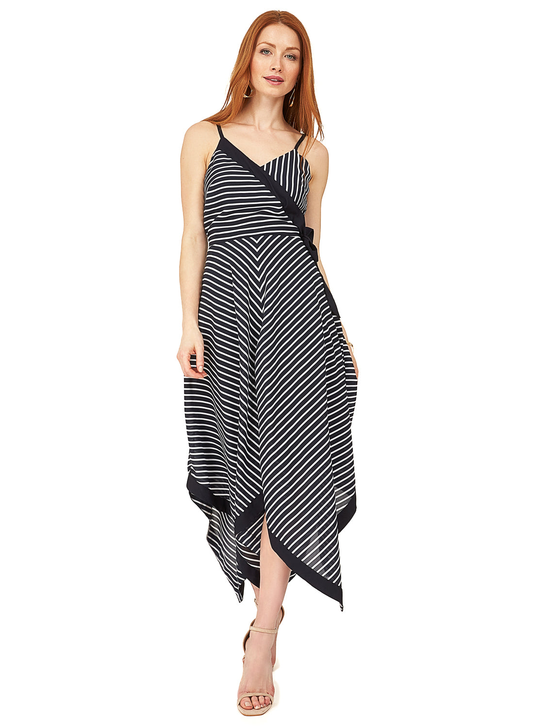 Striped Handkerchief Hem Dress