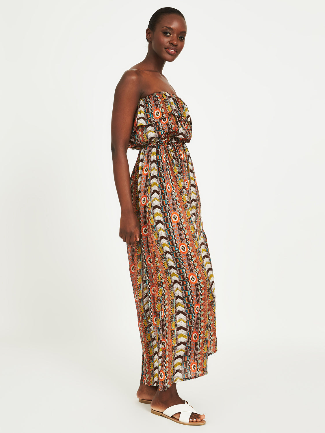 Strapless Tribal Print Dress