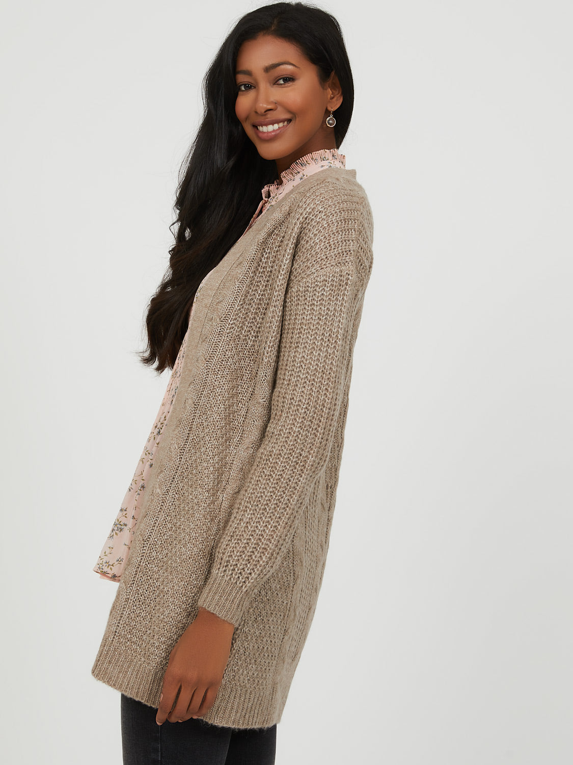 Pointelle Cable Knit Duster