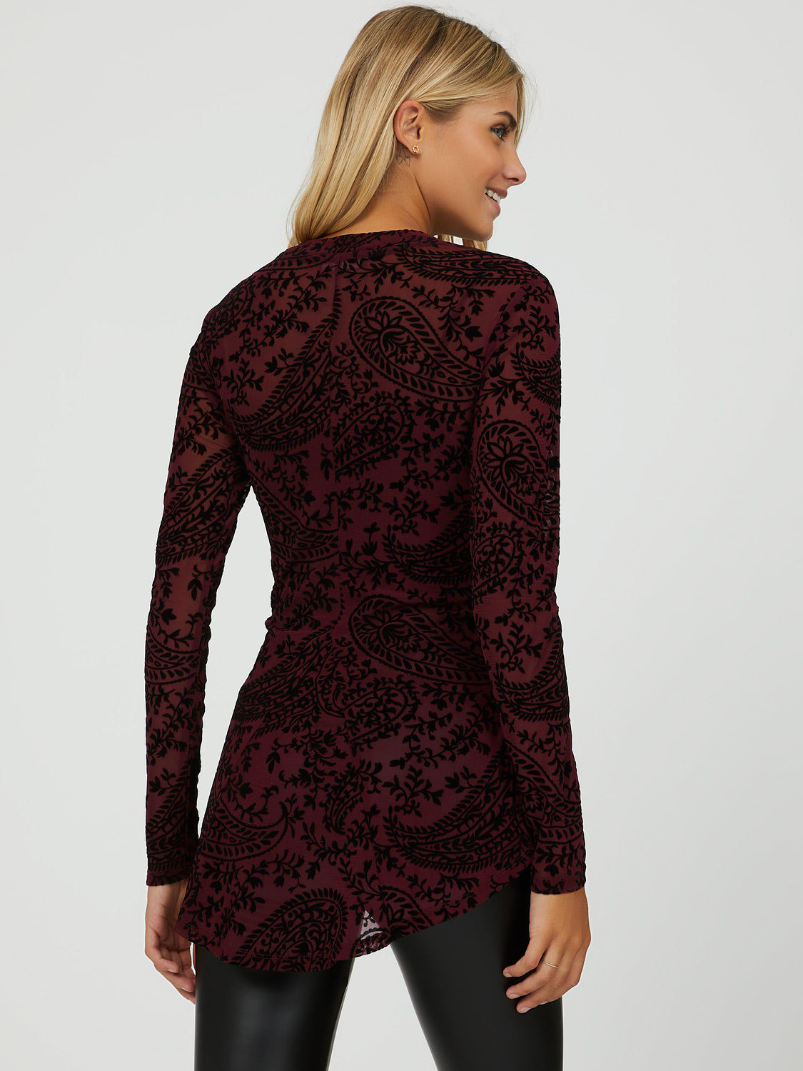 Paisley High Neck Fit & Flare Top