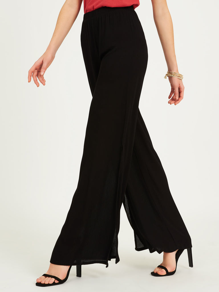 High Side Slit Wide Leg Pants