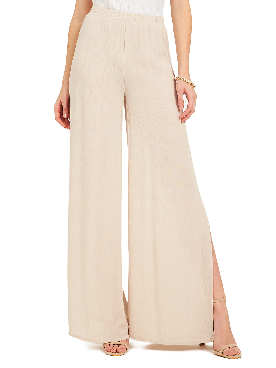 High Side Slit Wide Leg Pants