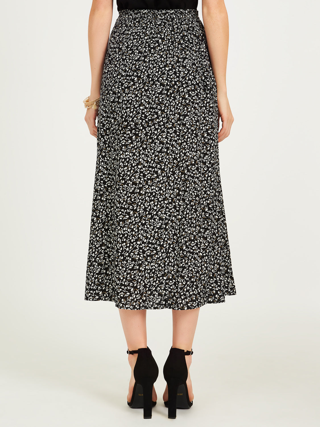 Printed Button-Down Maxi Skirt