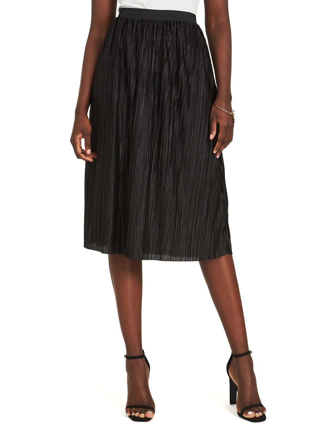 Midi Pleats Skirt With Elastic Waistband