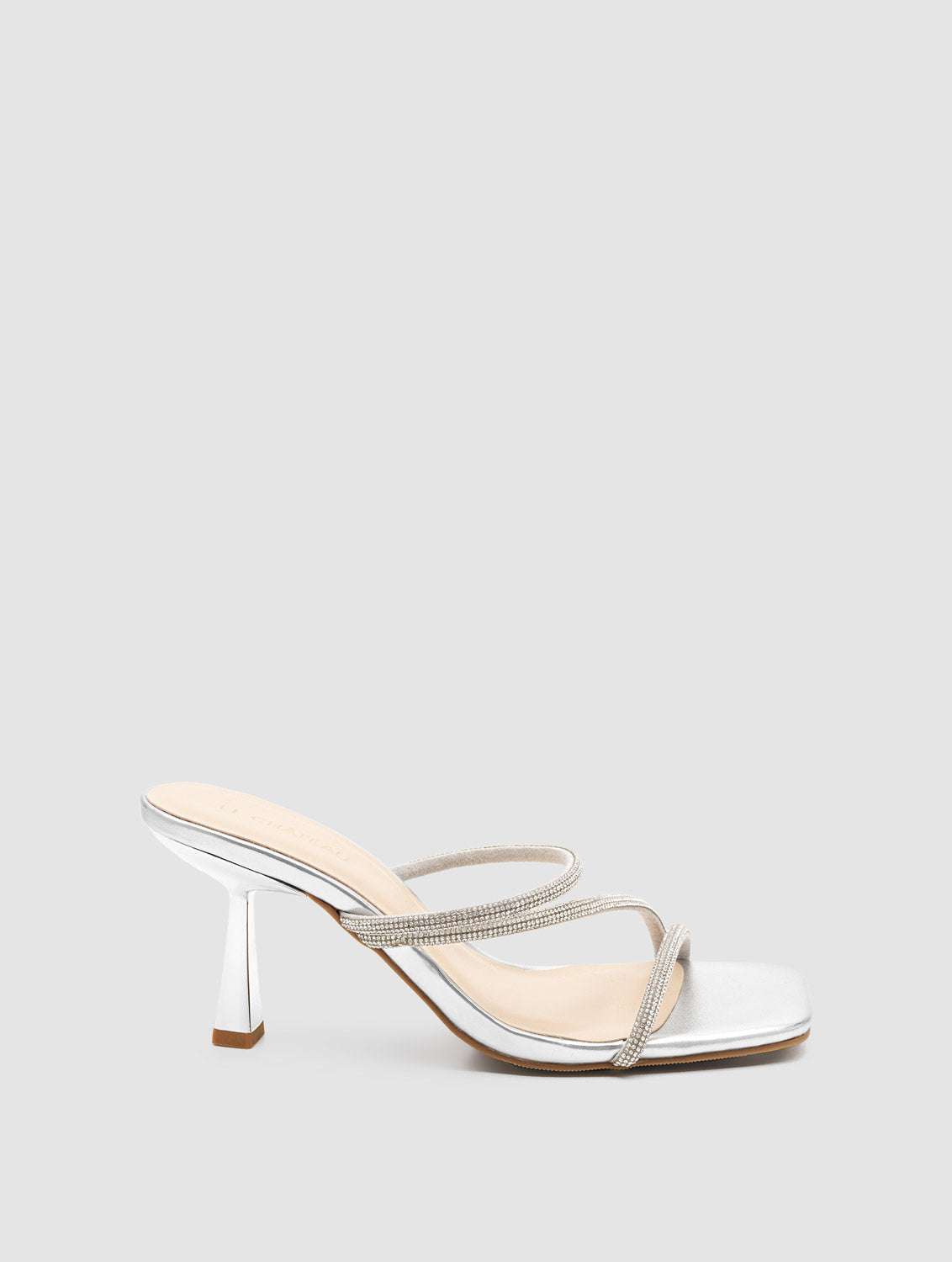 Square Toe Embellished Strappy Heel Slide – Suzy Shier