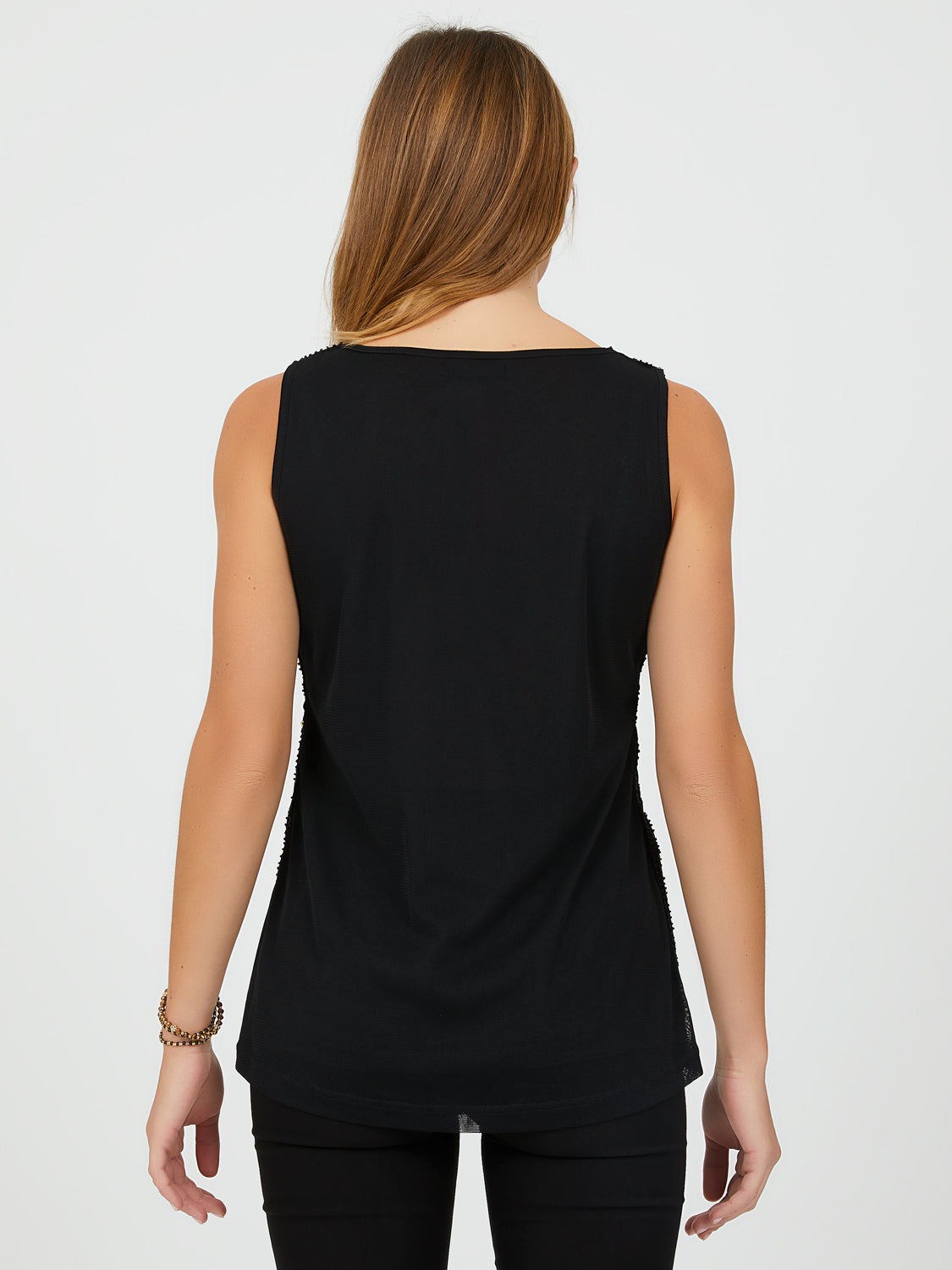 Sleeveless Scoop Neck Studded Top