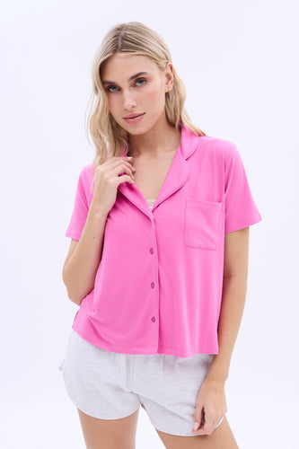 Lati Fashion 8100C Womens Sleepwear Woman Short Sleeve Button Down